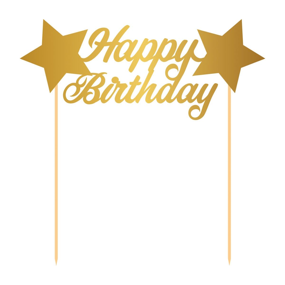 Taart Topper Happy Birthday Goud