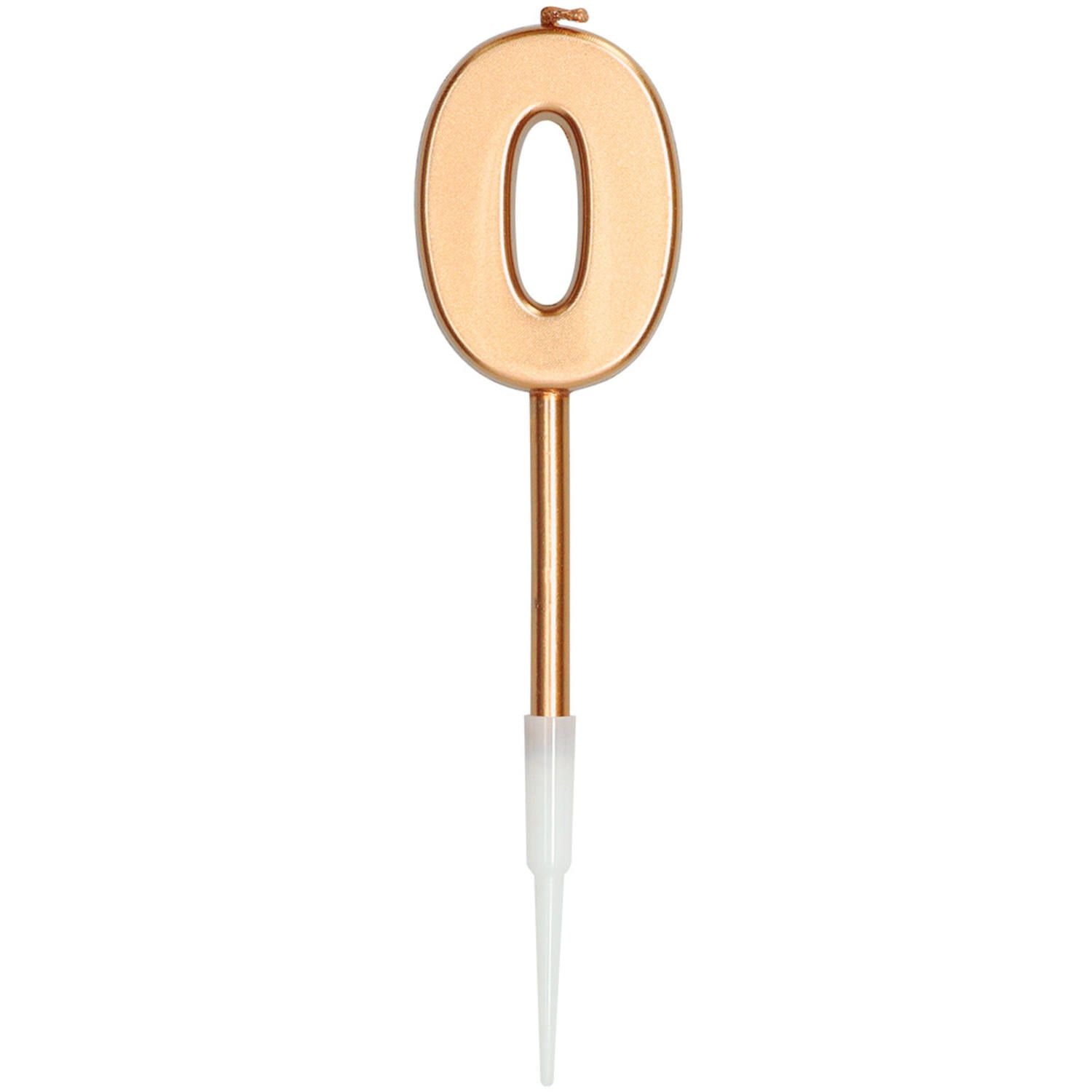 Taartkaars Cijfer 0 Brons Metallic