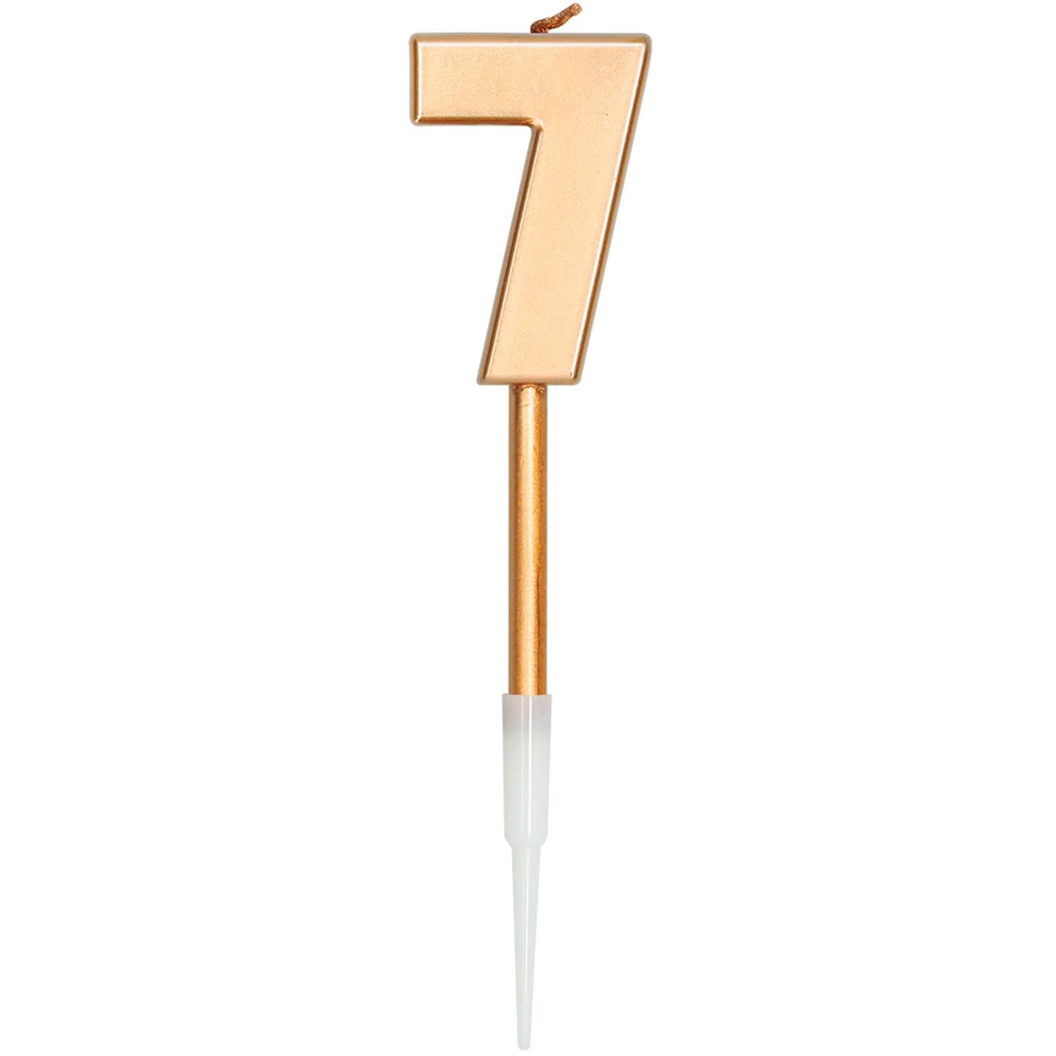 Taartkaars Cijfer 7 Brons Metallic