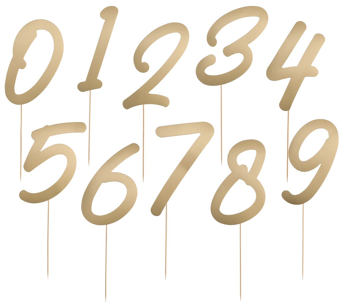 Taarttoppers 20 Cijfers Elegant Brons