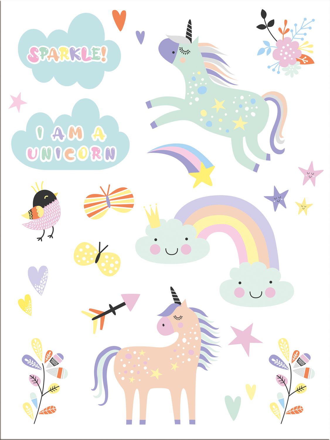 Tatoeages Setje Unicorns en Rainbows