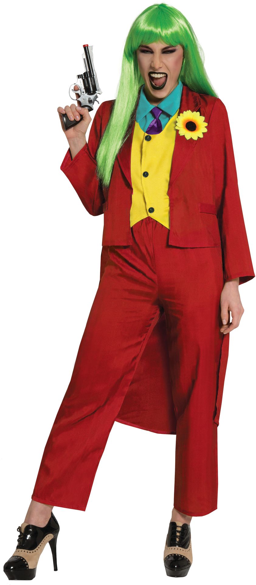 The joker rood kostuum vrouw