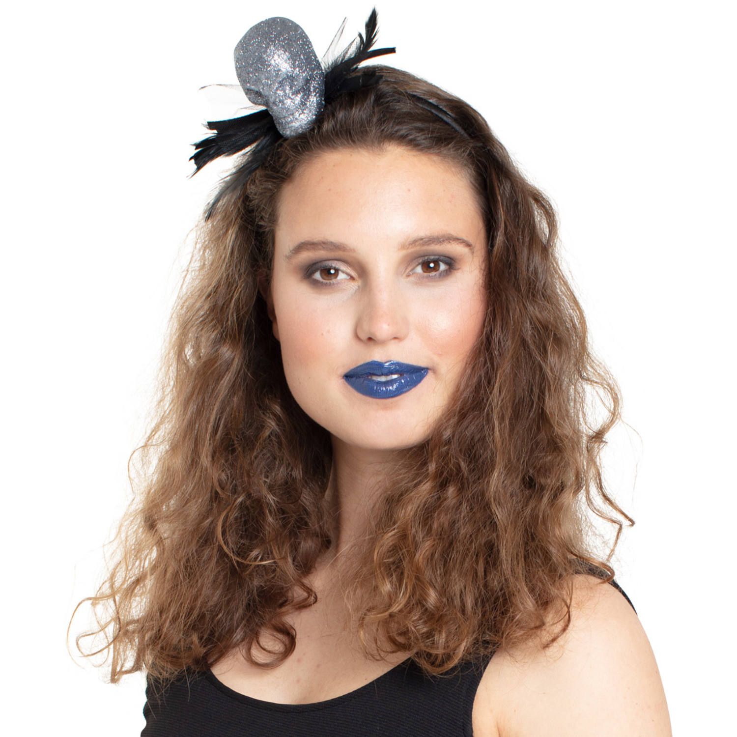 Tiara Glitter Schedel Zilver