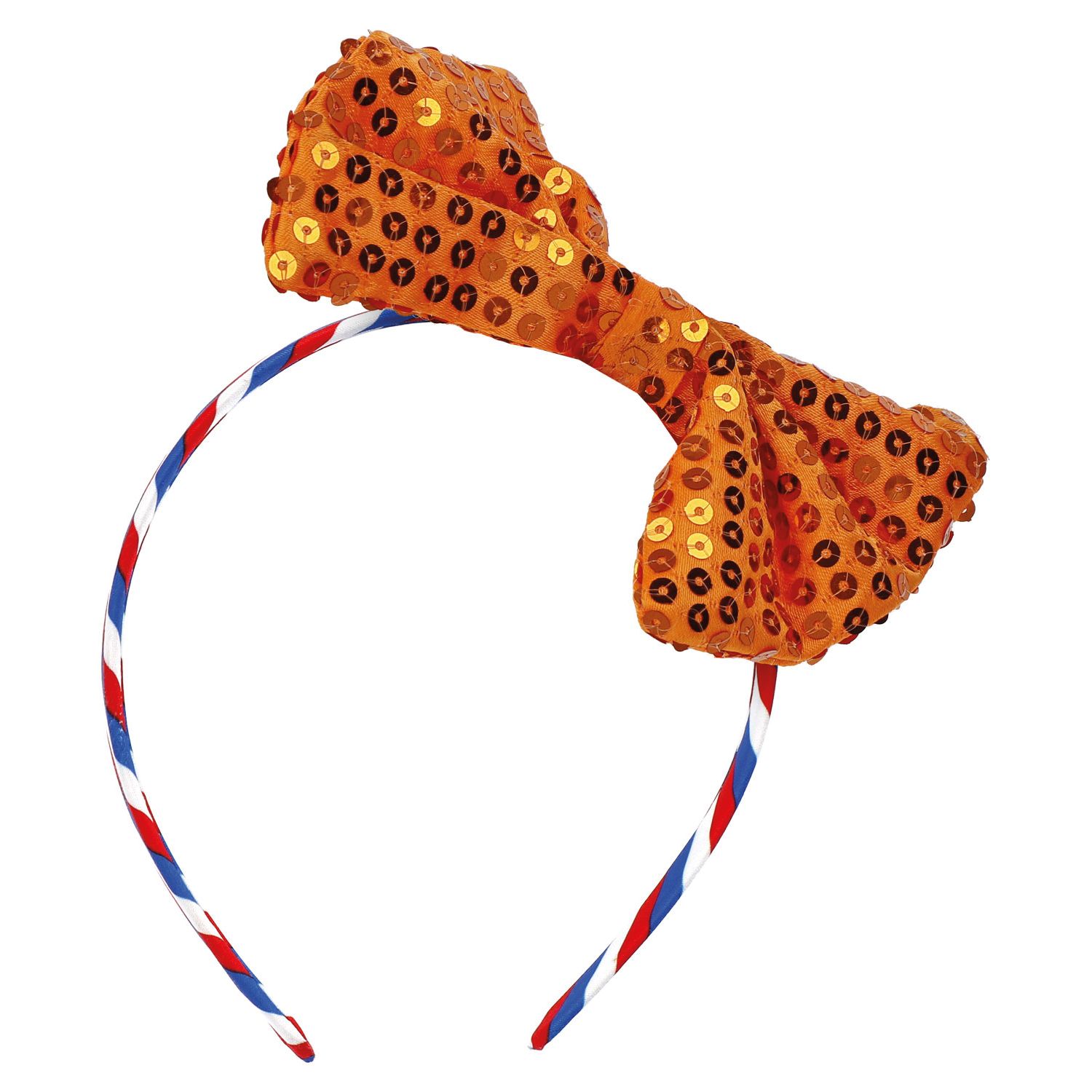 Tiara Pailletten Strikje Koningsdag Oranje