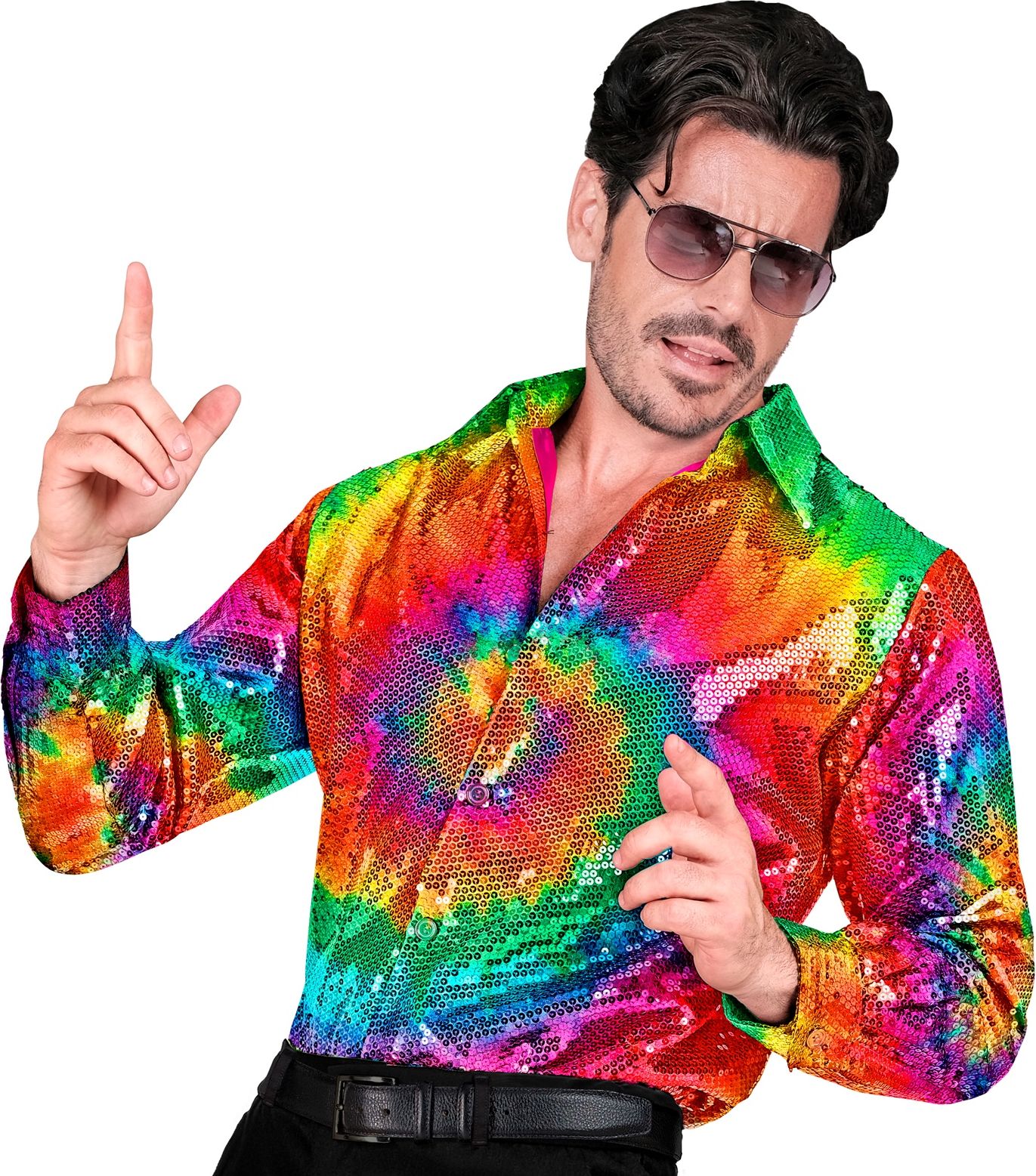 Tie Die Pailletten Blouse Heren