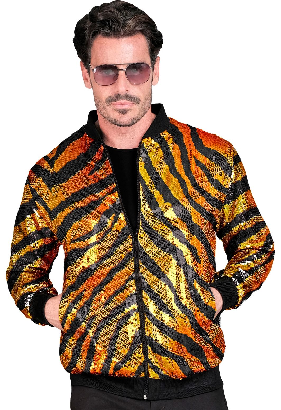 Tijgerprint Pailletten Foute Trainingsjas