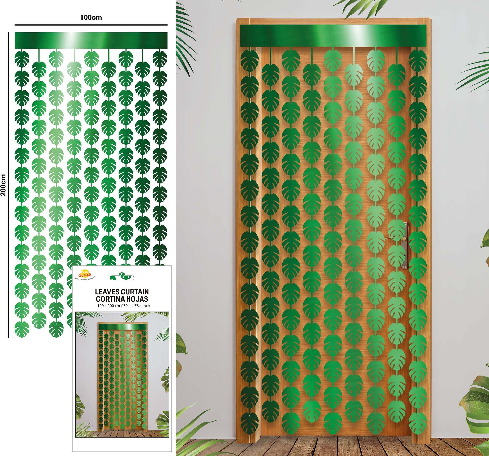 Tinsel Gordijn Groene Palmbladeren Hawaii