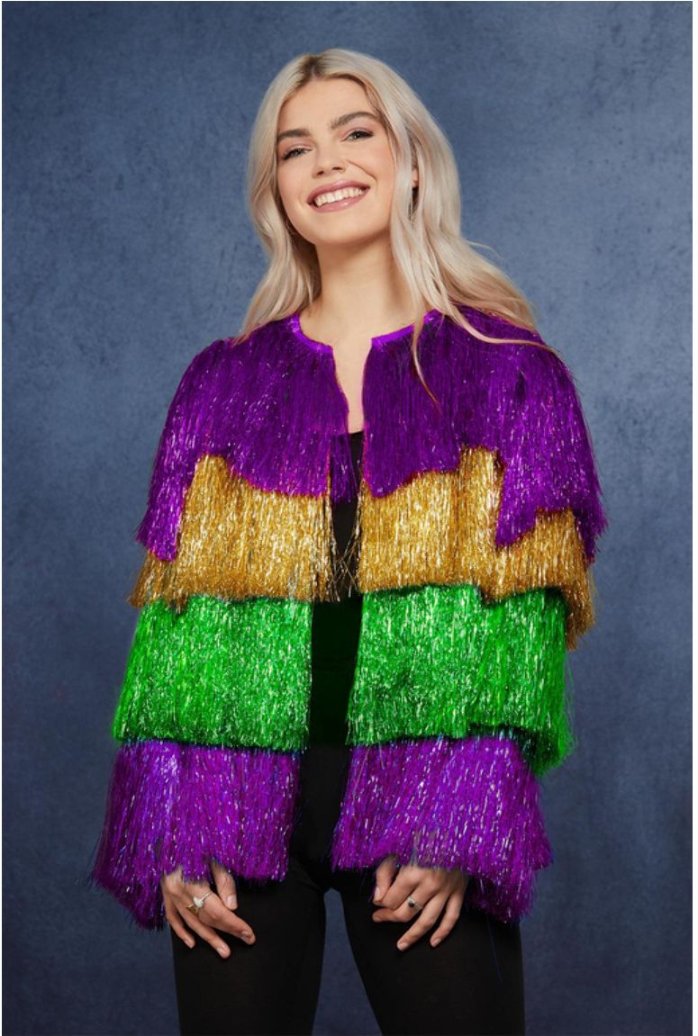 Tinsel Mardi Gras Jas Dames Meerkleurig