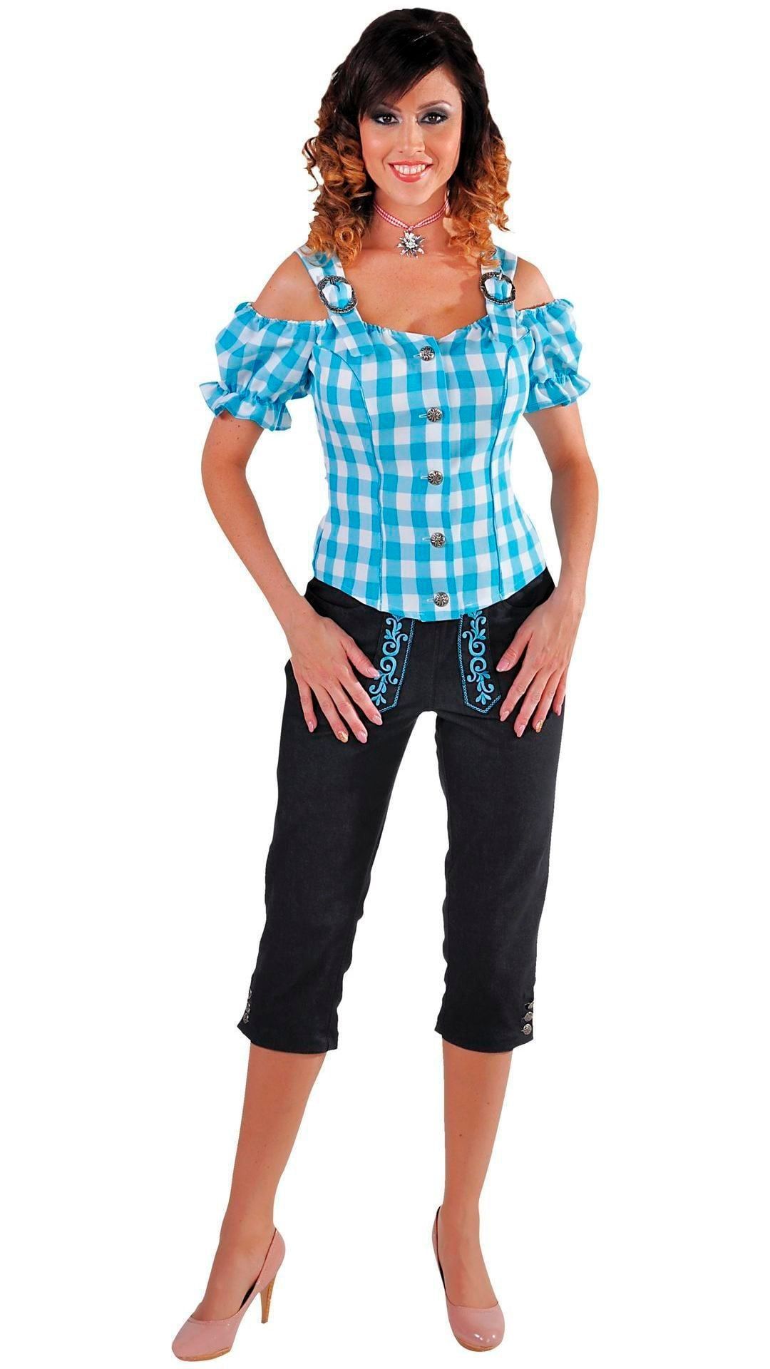 Tiroler Bloesje Dames Blauw