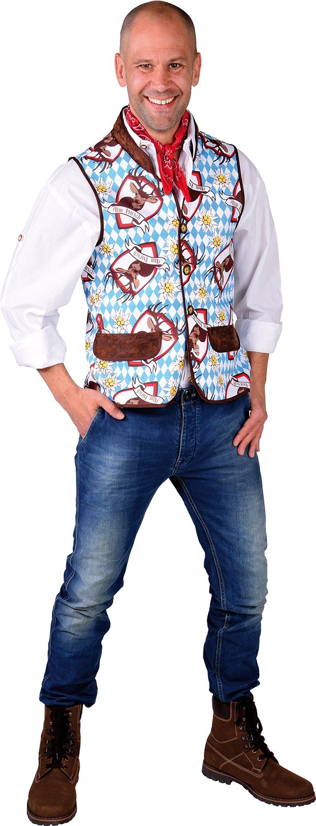 Tiroler Vest Blauw Mannen