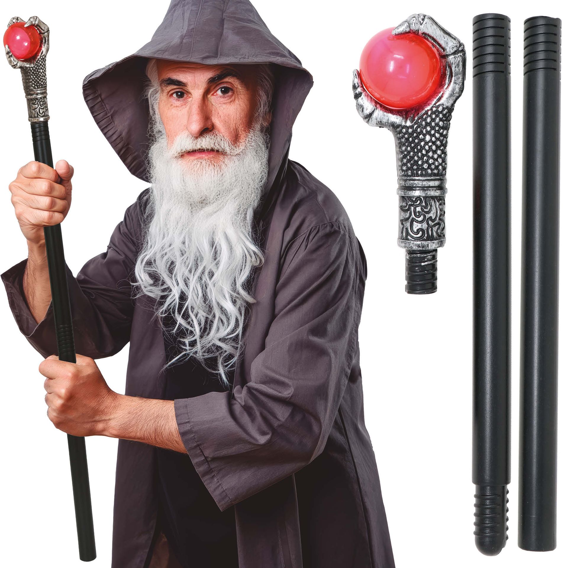 Tovenaarsstok met Edelsteen Zwart Opvouwbaar