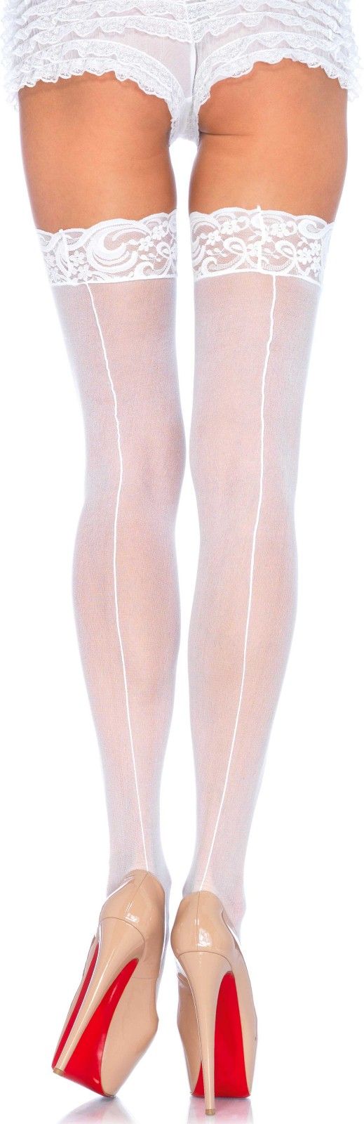 Transparante Kousen met Elegante Naad Wit