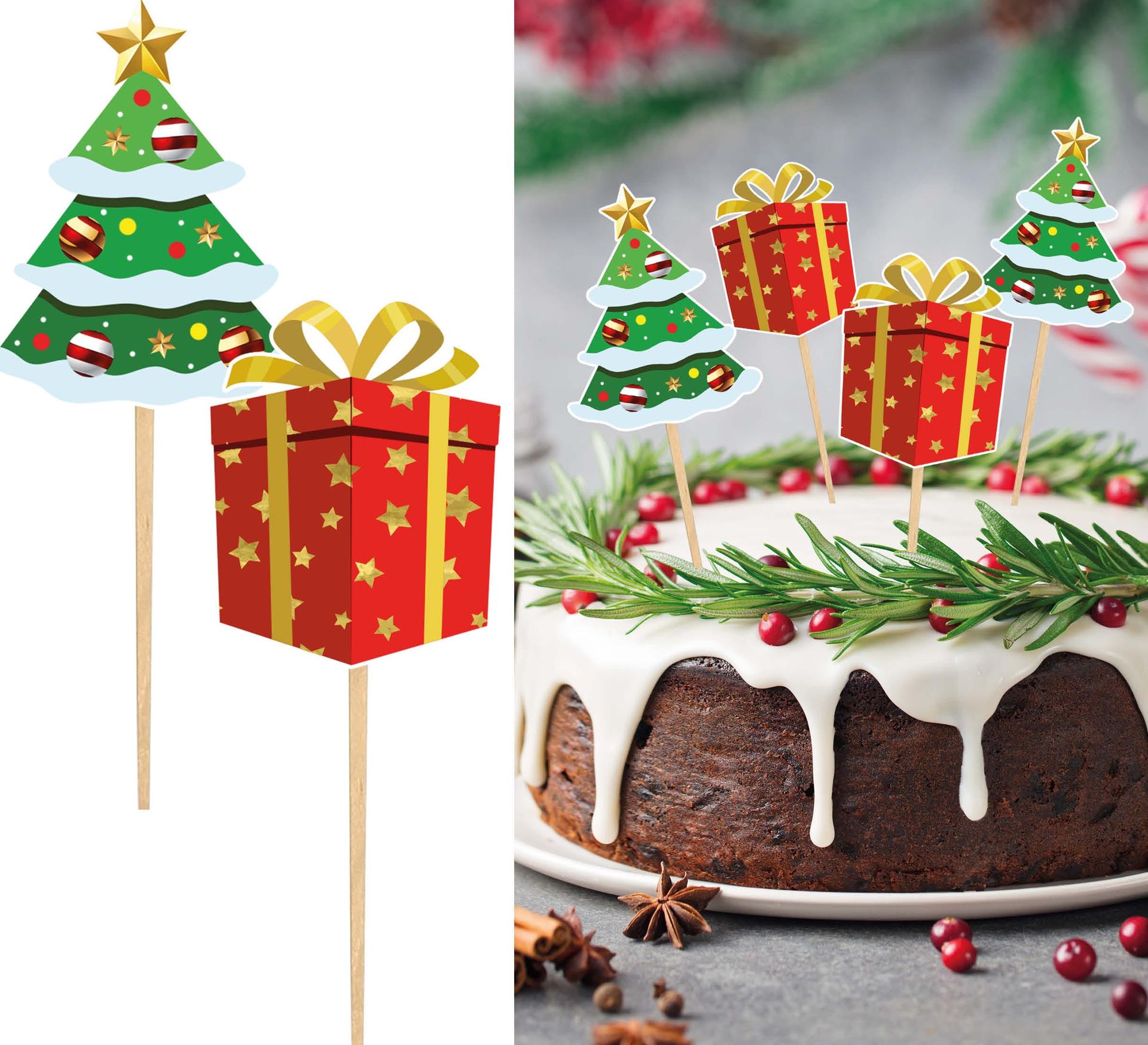 Tree Kerst Cupcake Taart Versiering 12 Stuks