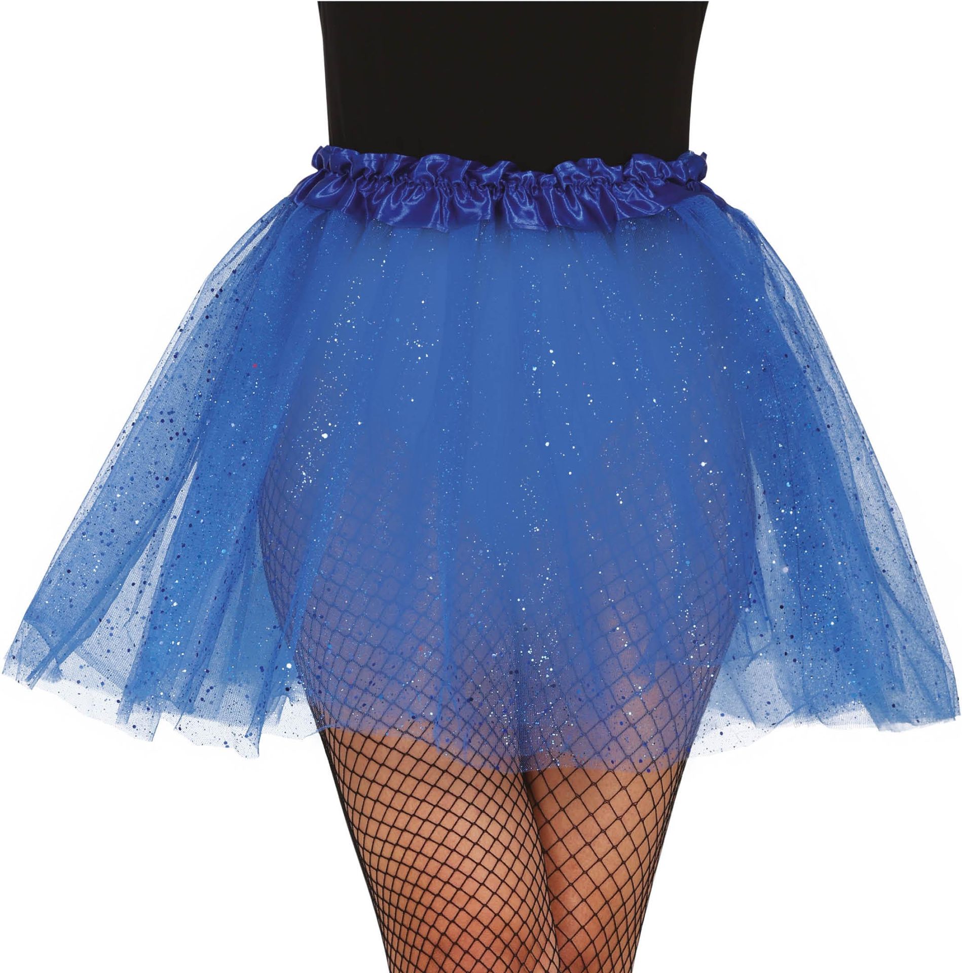 Tutu met Glitters Blauw 40cm Dames