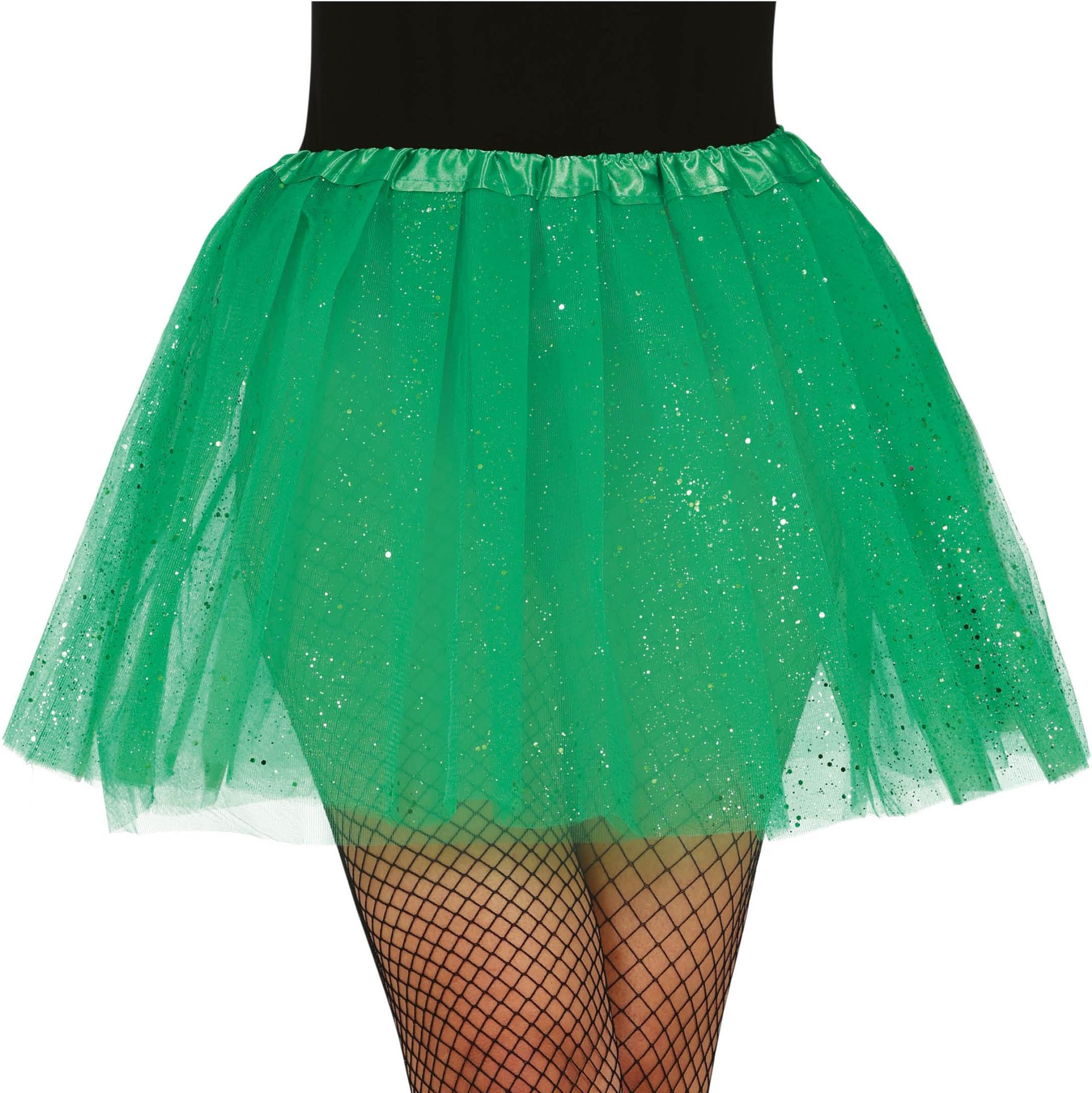 Tutu met Glitters Donkergroen 40cm Dames