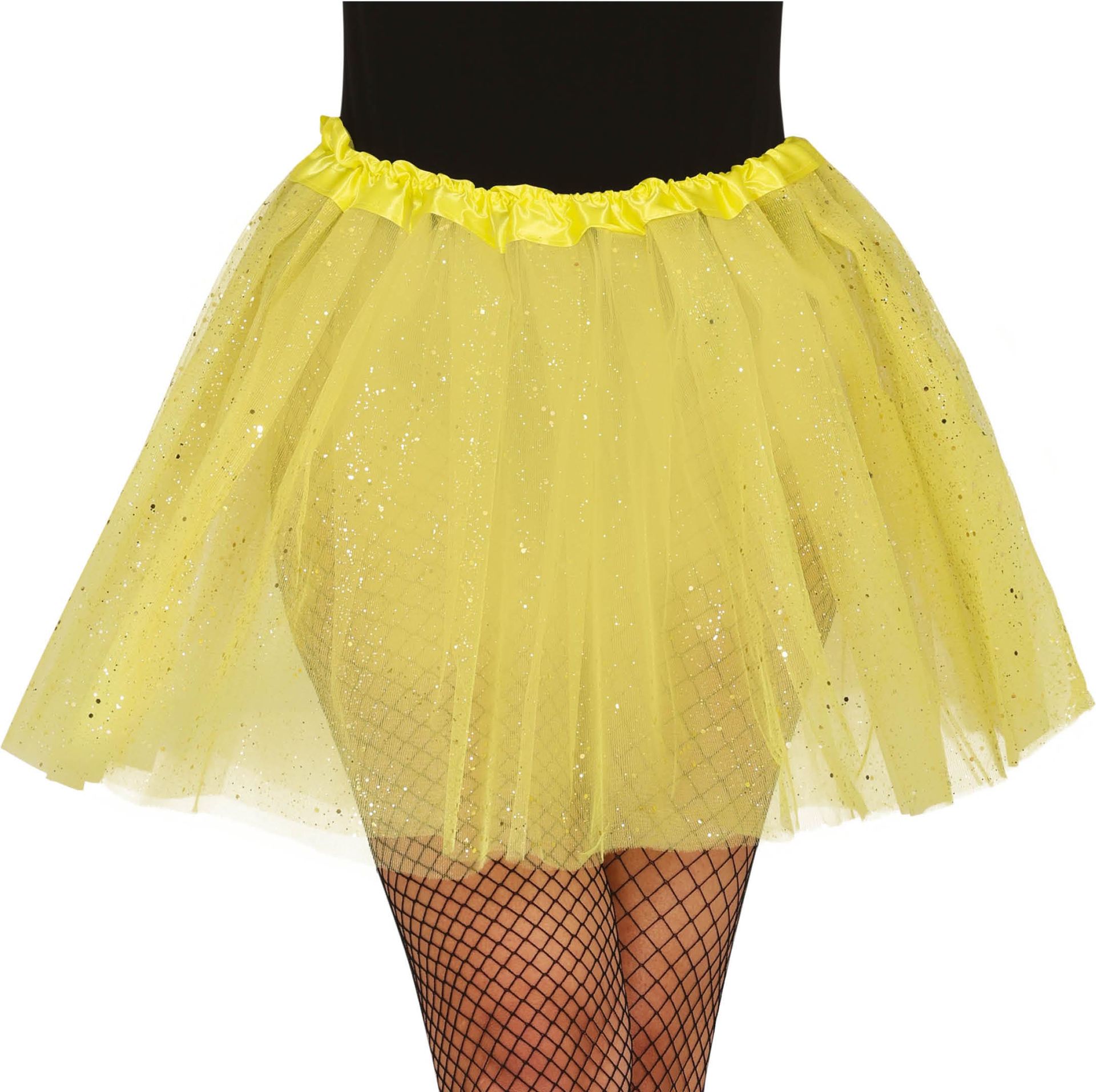 Tutu met Glitters Geel 40cm Dames