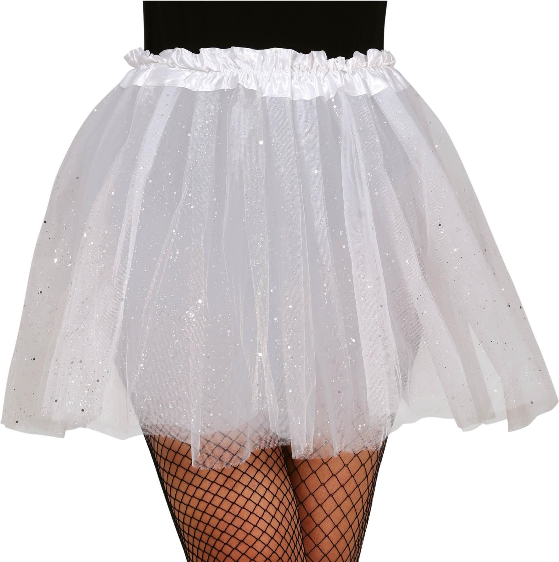Tutu met Glitters Wit 40cm Dames