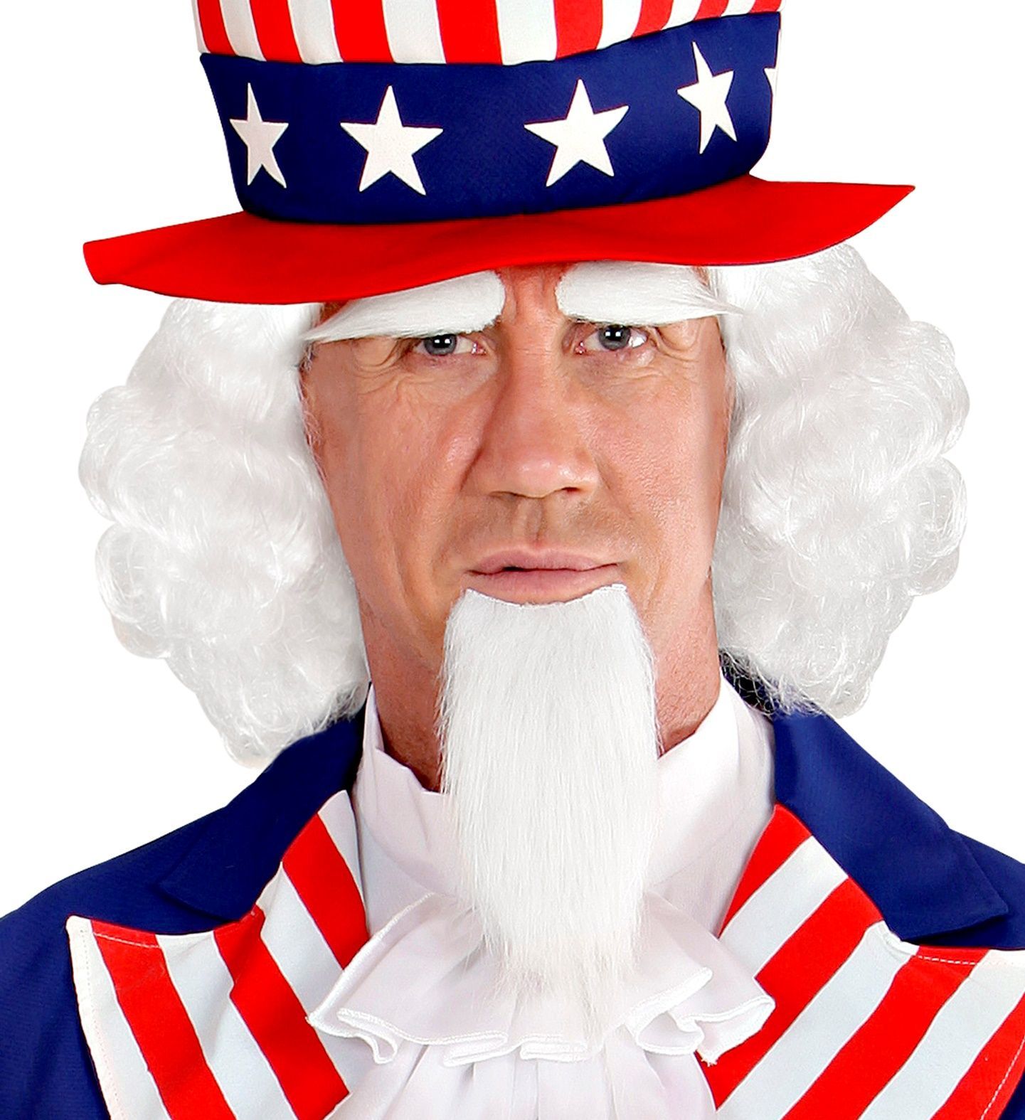 Uncle Sam Pruik met Baard en Wenkbrauwen