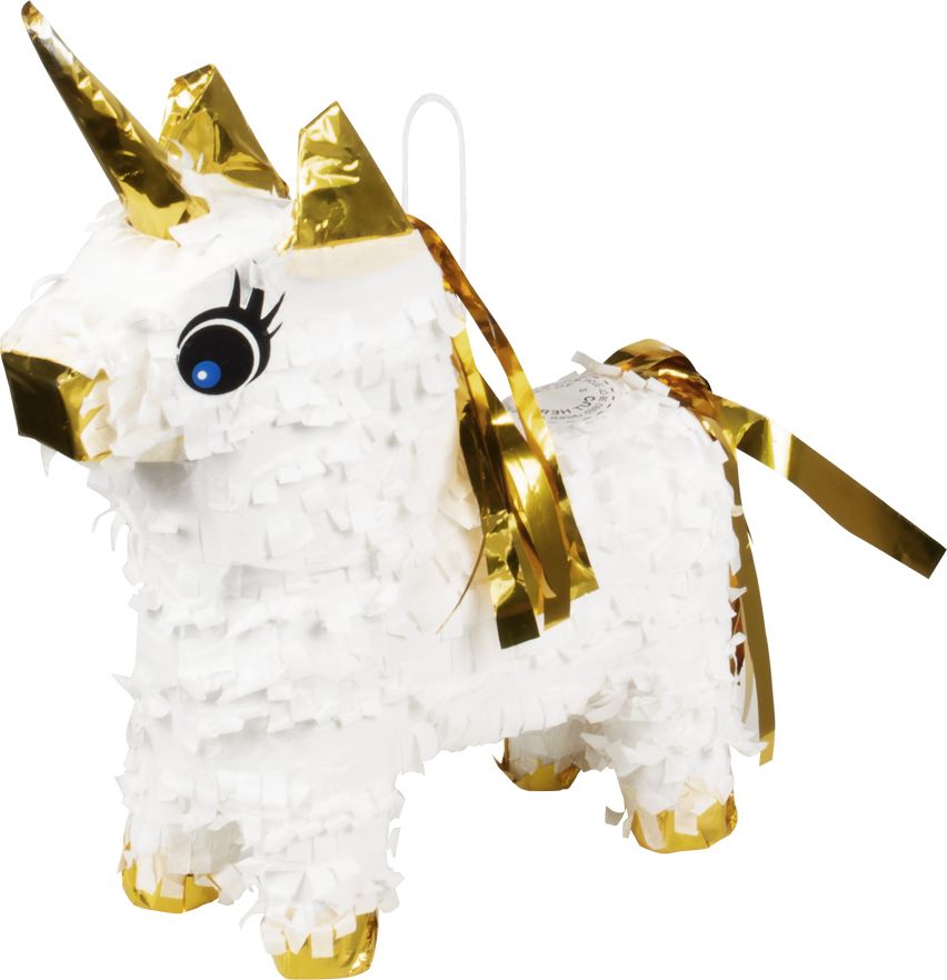 Unicorn mini piñata met gouddetails