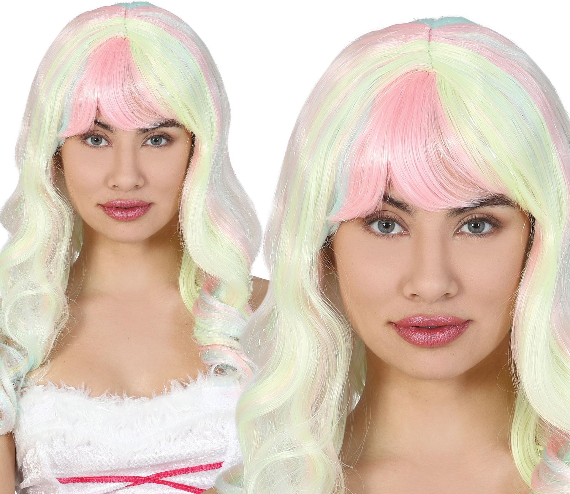 Unicorn Pruik Lang Pastelkleur
