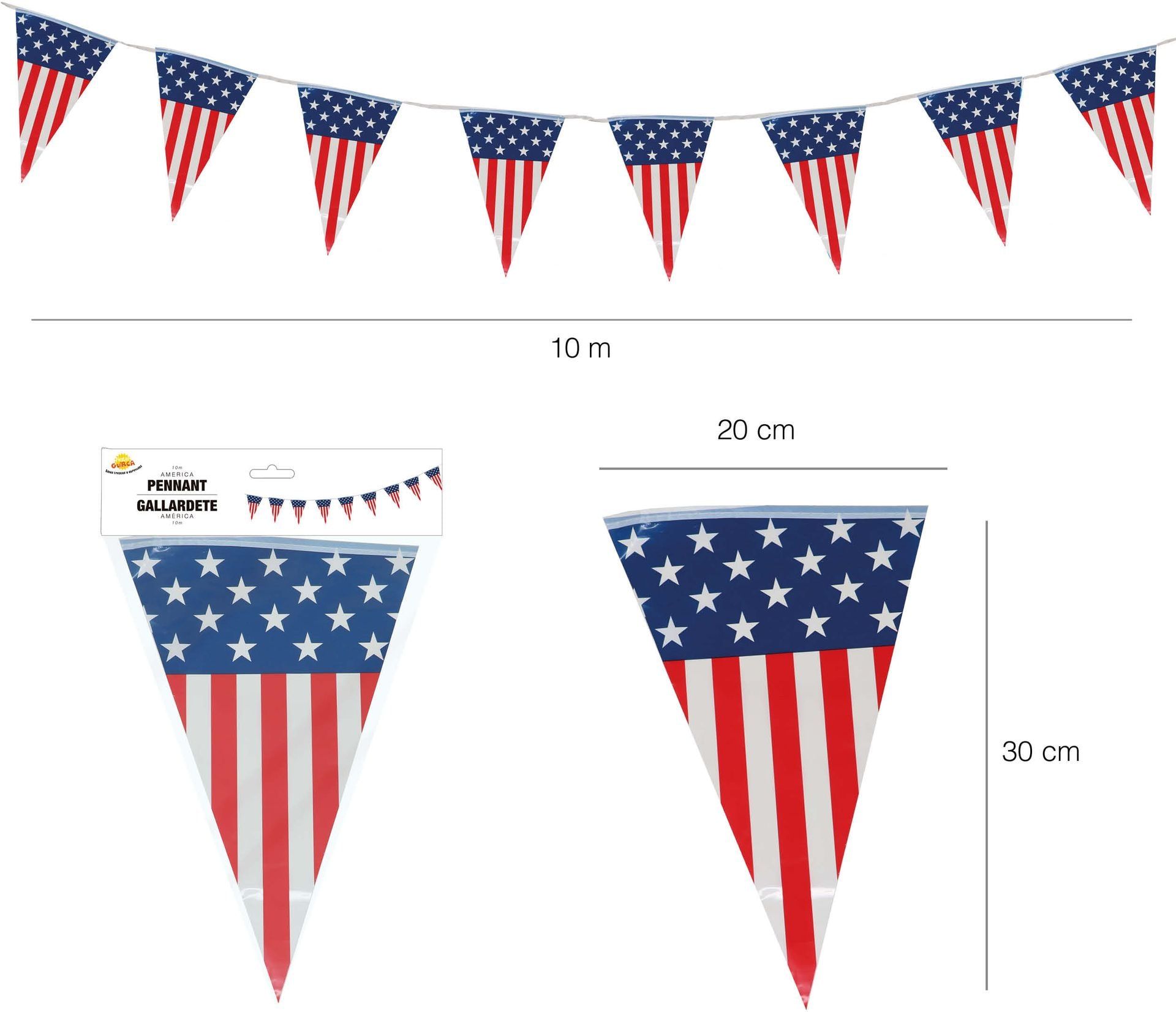 USA Vlag Figuurslinger 10 Meter