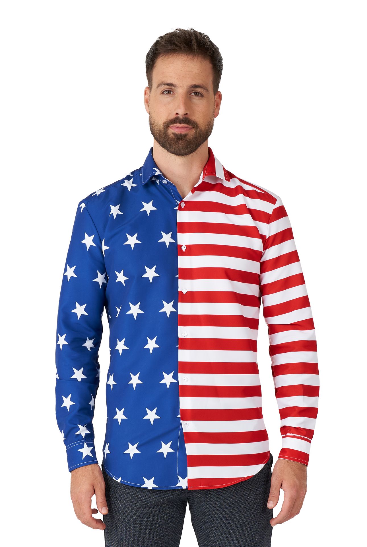 USA Vlag heren blouse
