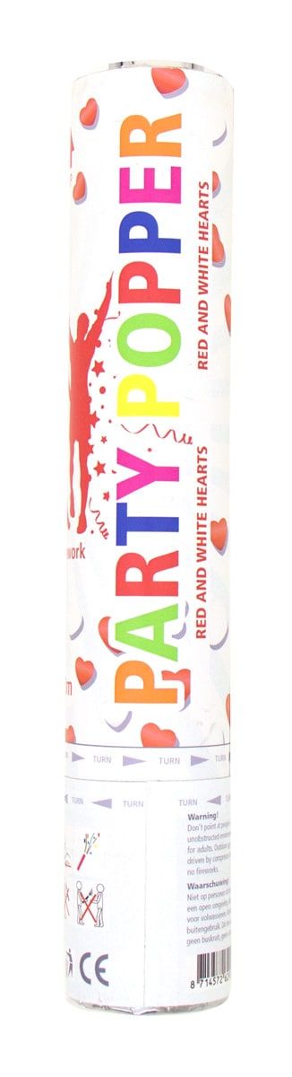 Valentijnsdag Confetti Kanon Hartjes Rood Wit