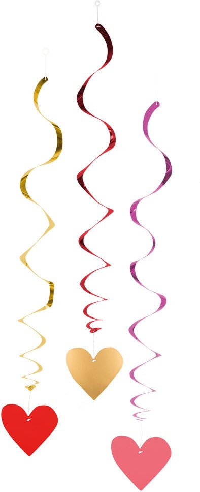 Valentijnsdag Decoratie Set 3 Harten Swirls