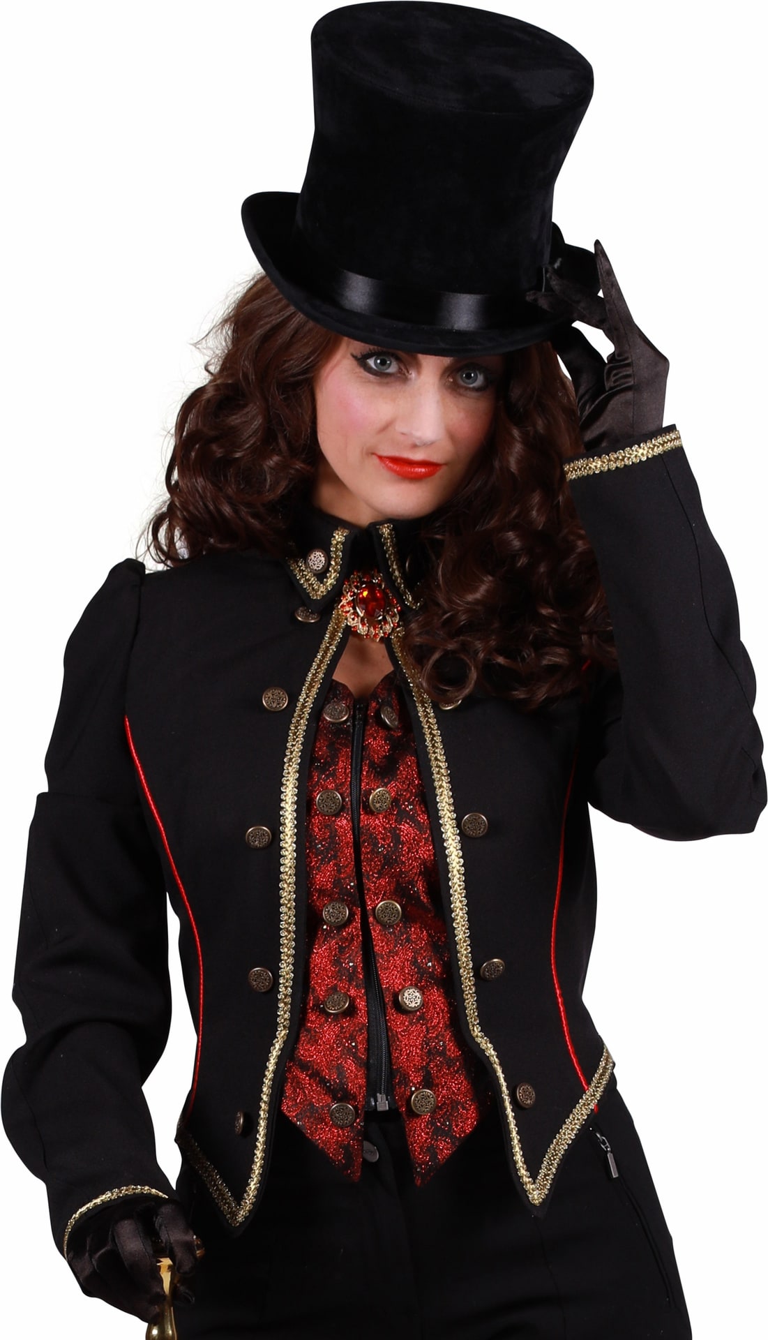 Vampier Jas Dames Zwart Rood Halloween