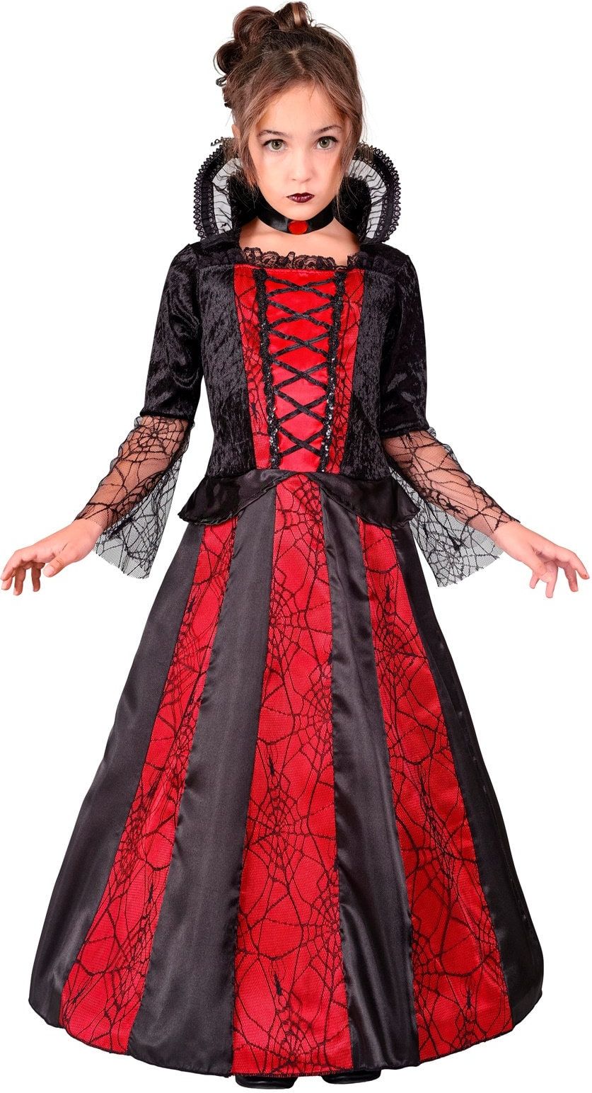 Vampier Jurk Zwart Rood Halloween Meisjes