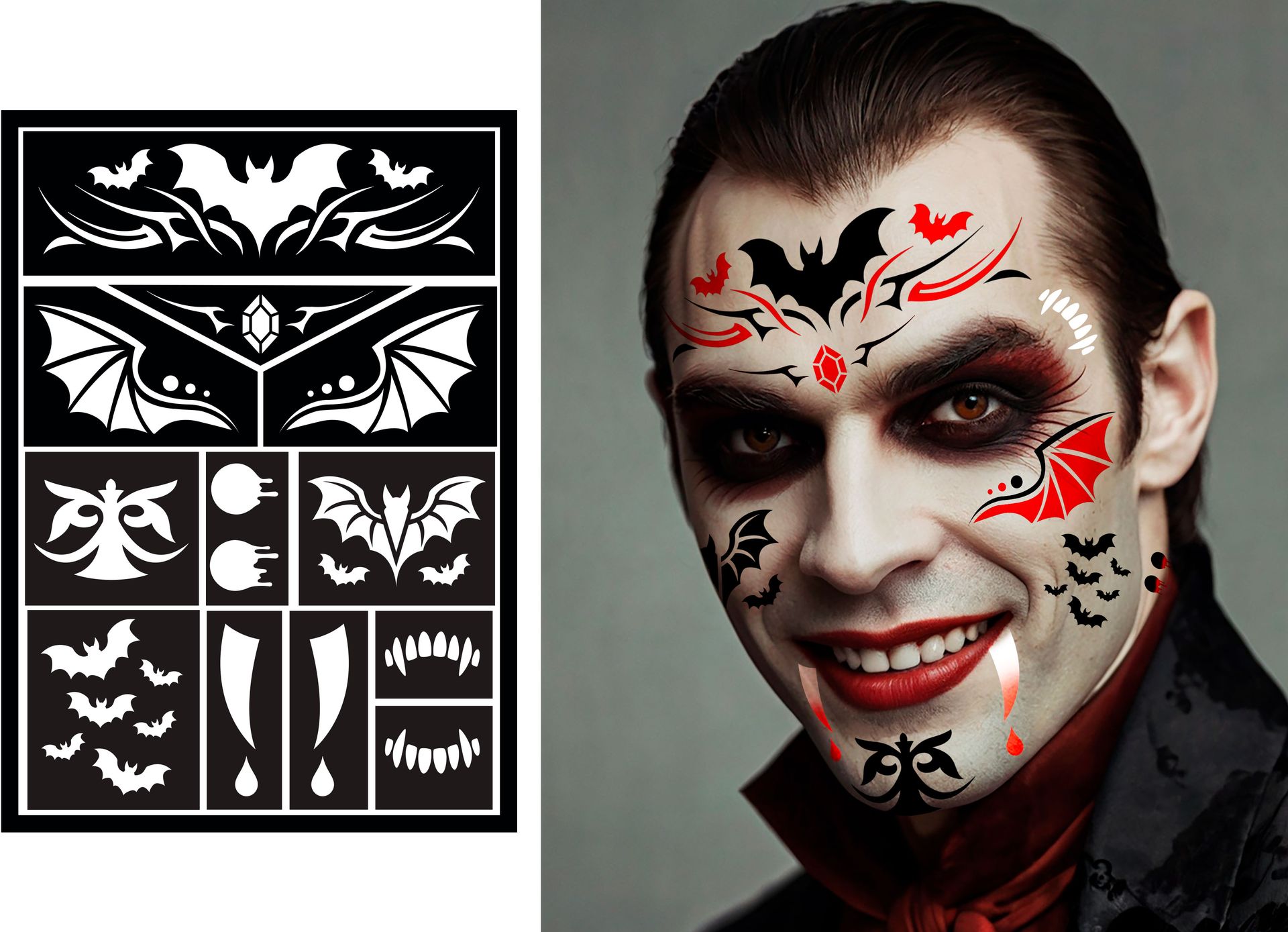 Vampier Make-Up Sjabloon