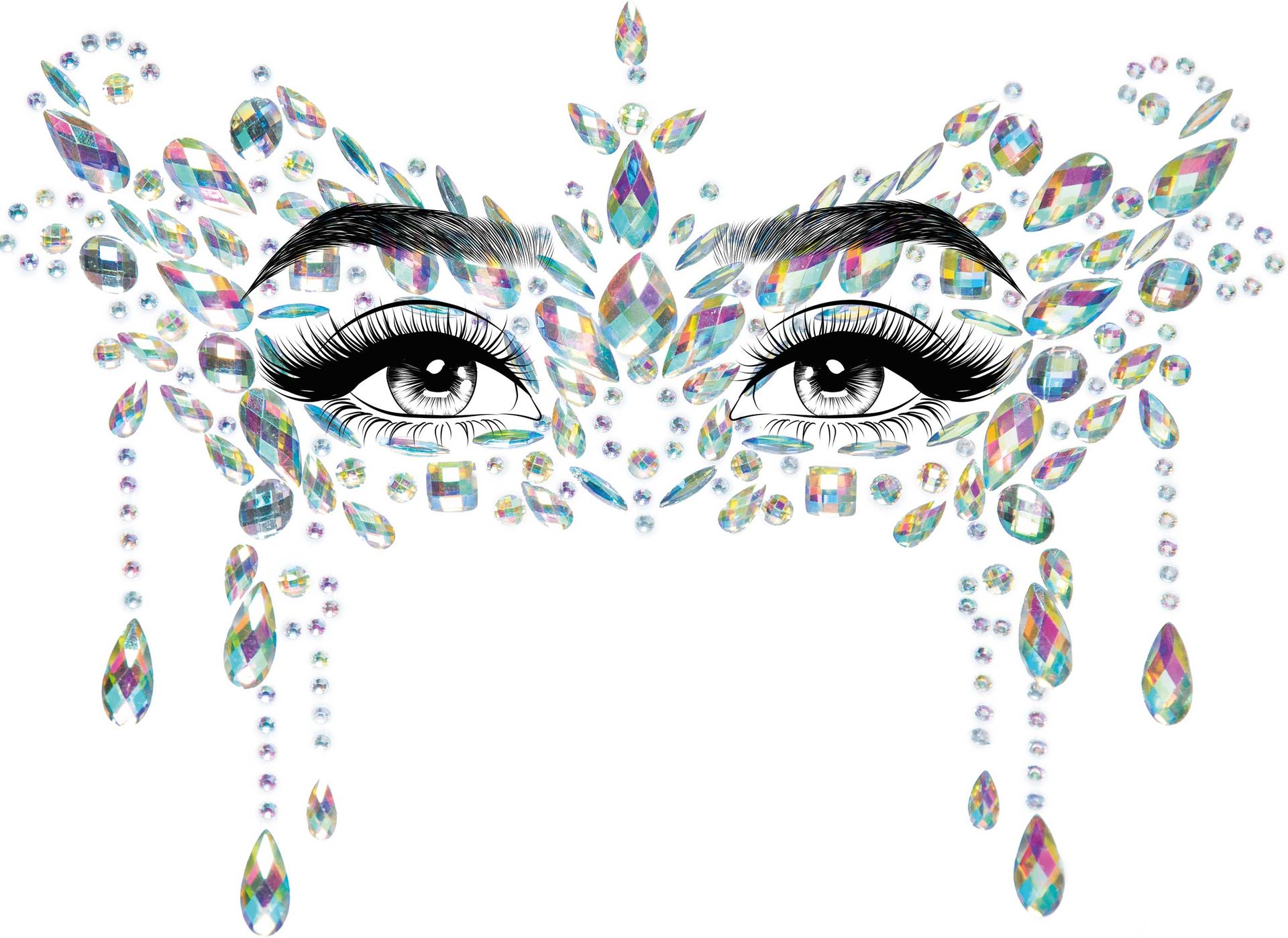 Venetiaans Carnaval Gezicht Jewel Stickers