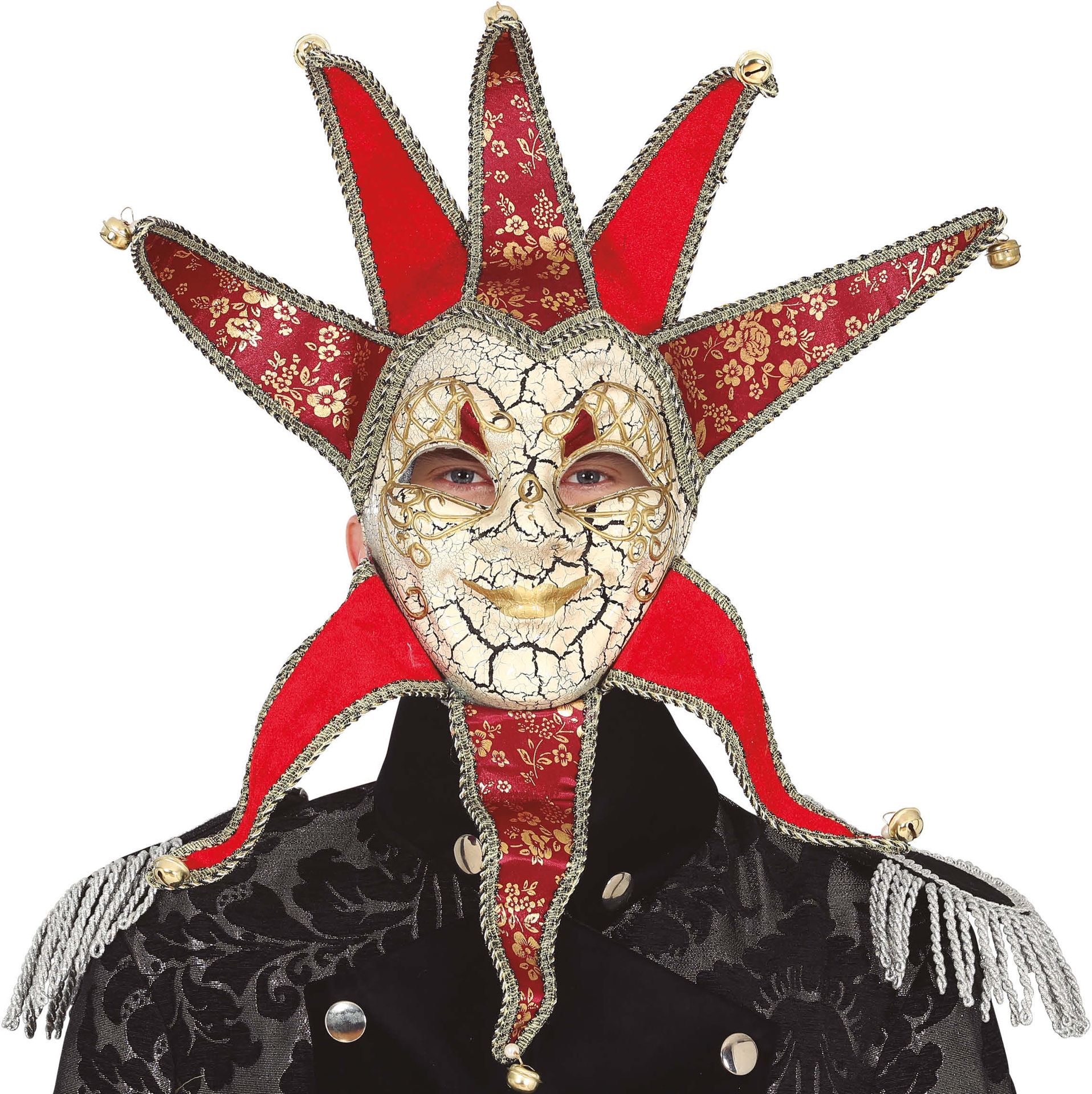 Venetiaans Masker Rood Beige Heren