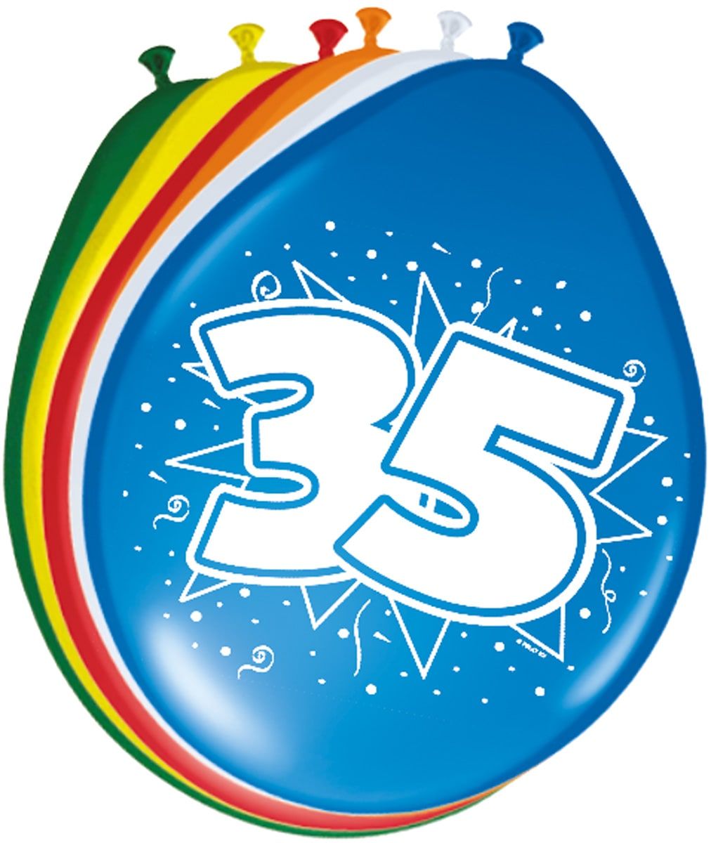 Verjaardag 35 jaar ballonnen 8 stuks