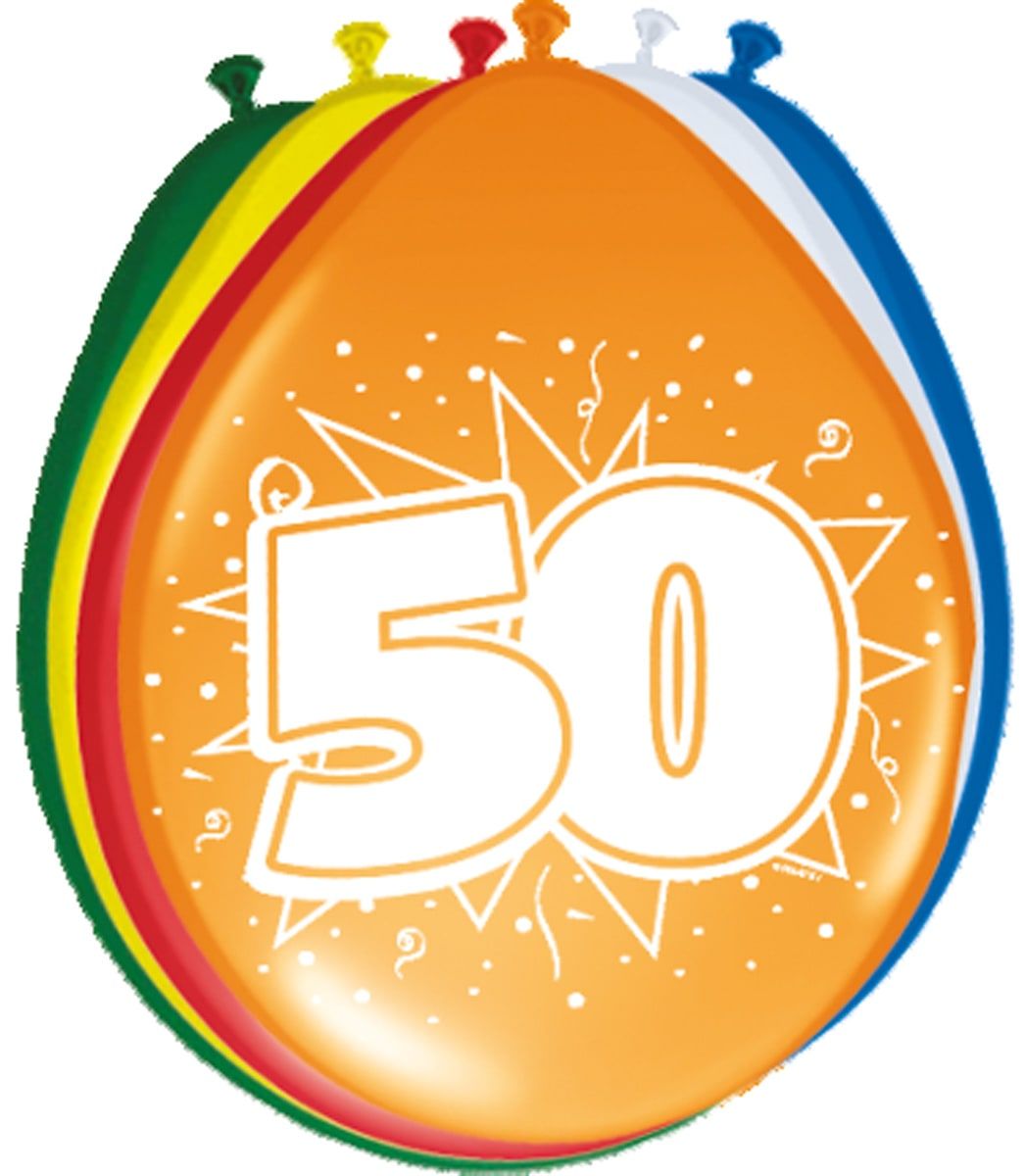Verjaardag 50 jaar ballonnen 8 stuks