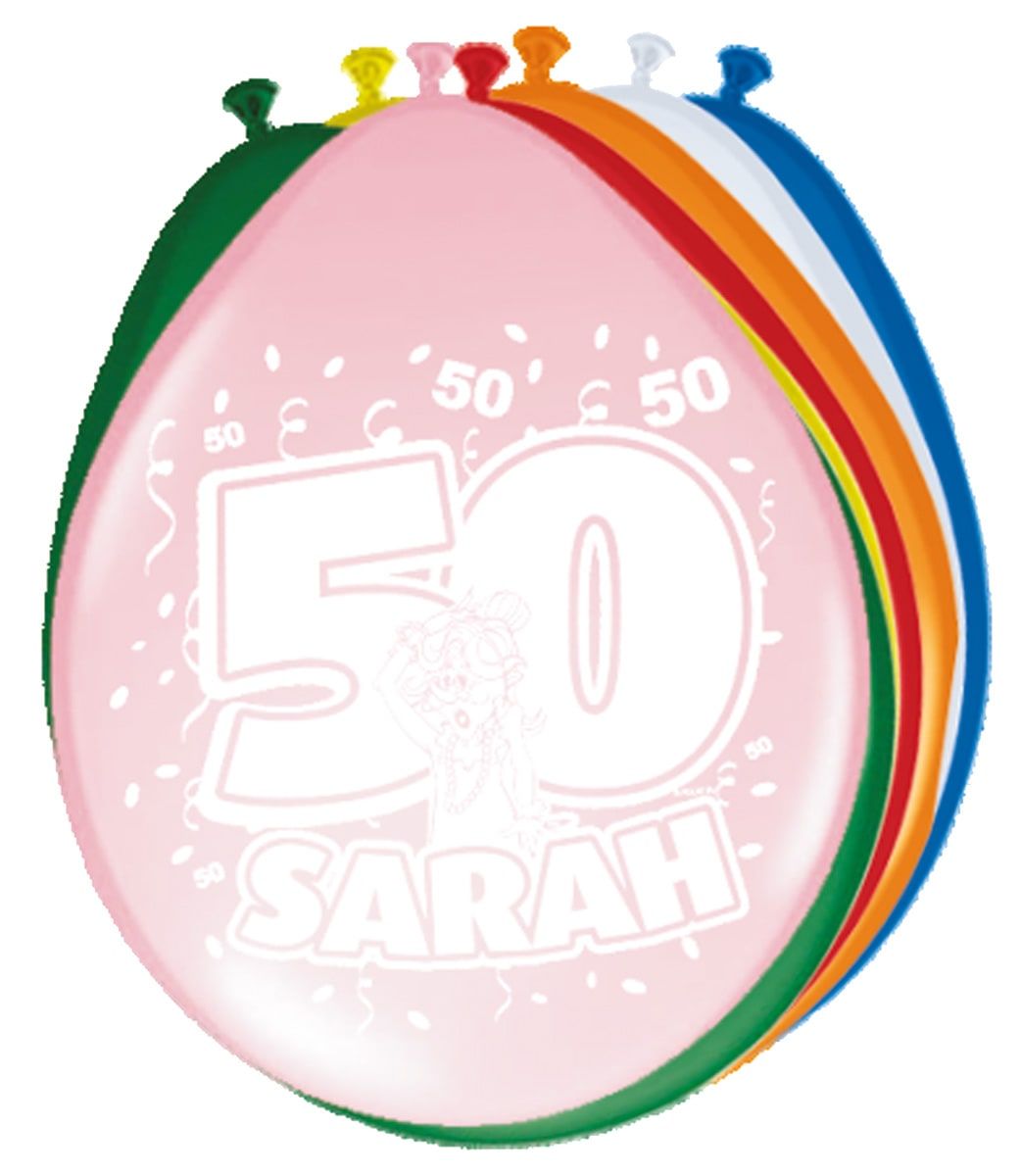 Verjaardag 50 Jaar Sarah Ballonnen 8 Stuks