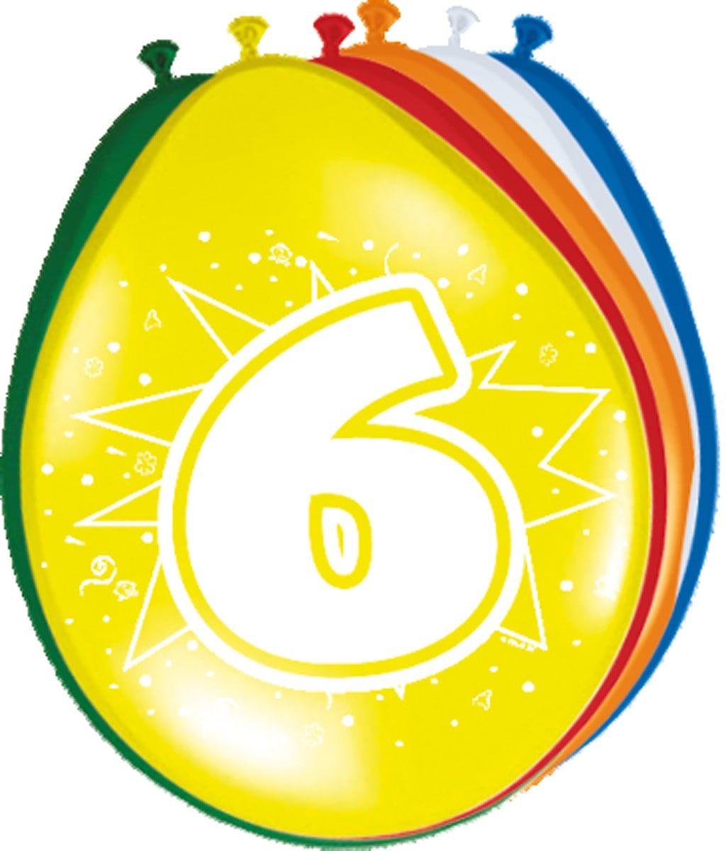 Verjaardag 6 Jaar Ballonnen 8 Stuks
