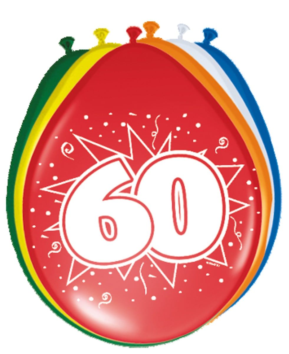 Verjaardag 60 Jaar Ballonnen 8 Stuks