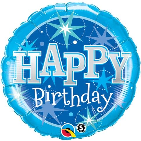 Verjaardag bday blauwe folieballon