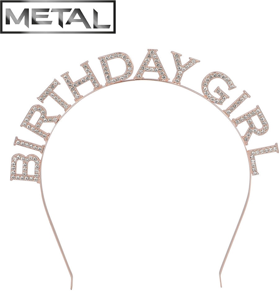 Verjaardag Diadeem 'Birthday girl' Roségoud Dames