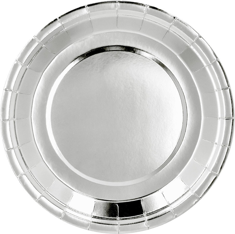 Verjaardag Set 6 papieren bordjes Zilver