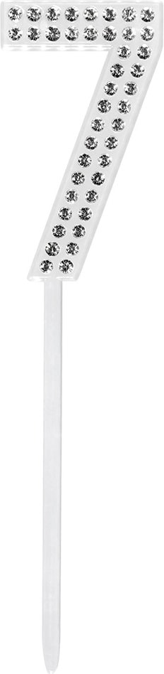 Verjaardag Taarttopper Diamant Cijfer 7 Zilver