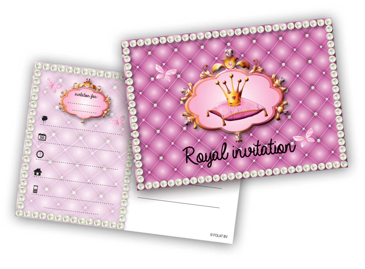 Verjaardag Uitnodigings kaarten Prinsessen