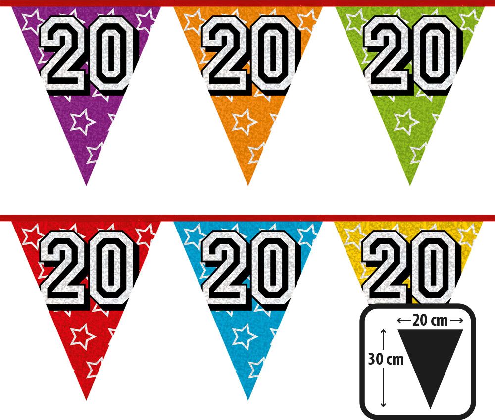 Verjaardag vlaggetjes 20 jaar