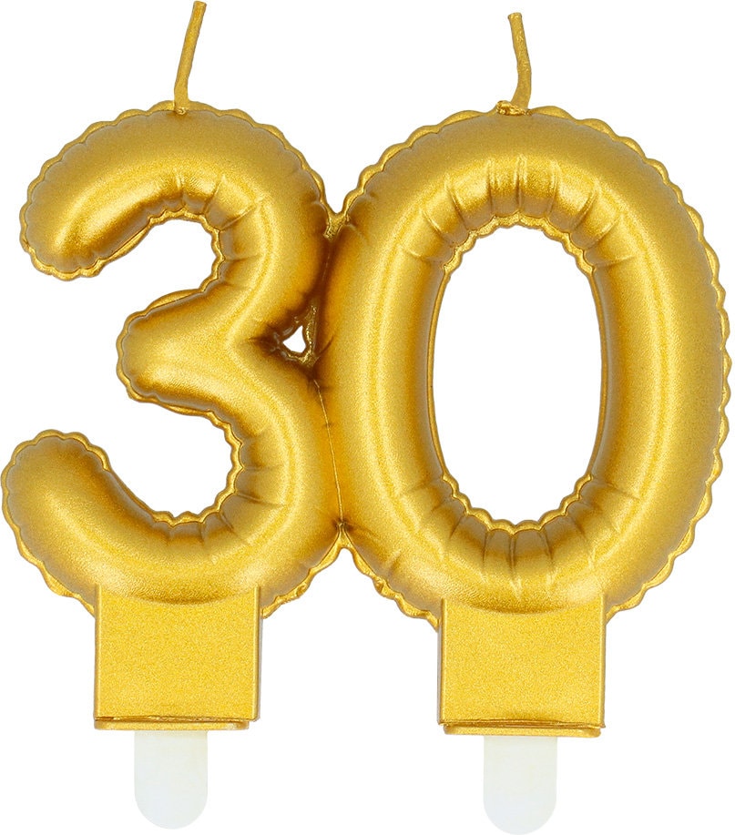 Verjaardagskaarsje Cijfer 30 Goud