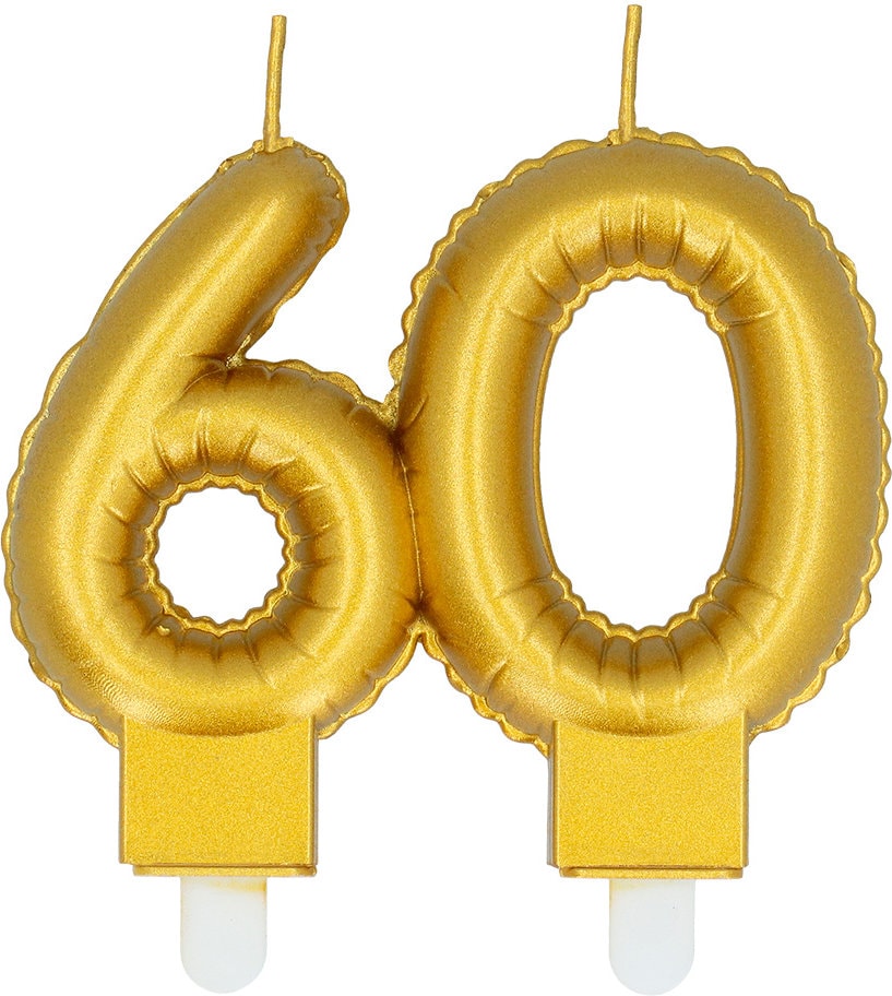 Verjaardagskaarsje Cijfer 60 Goud