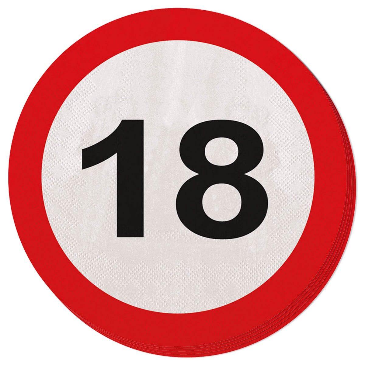 Verkeersbord Verjaardag 18 Jaar Servetten 20 Stuks