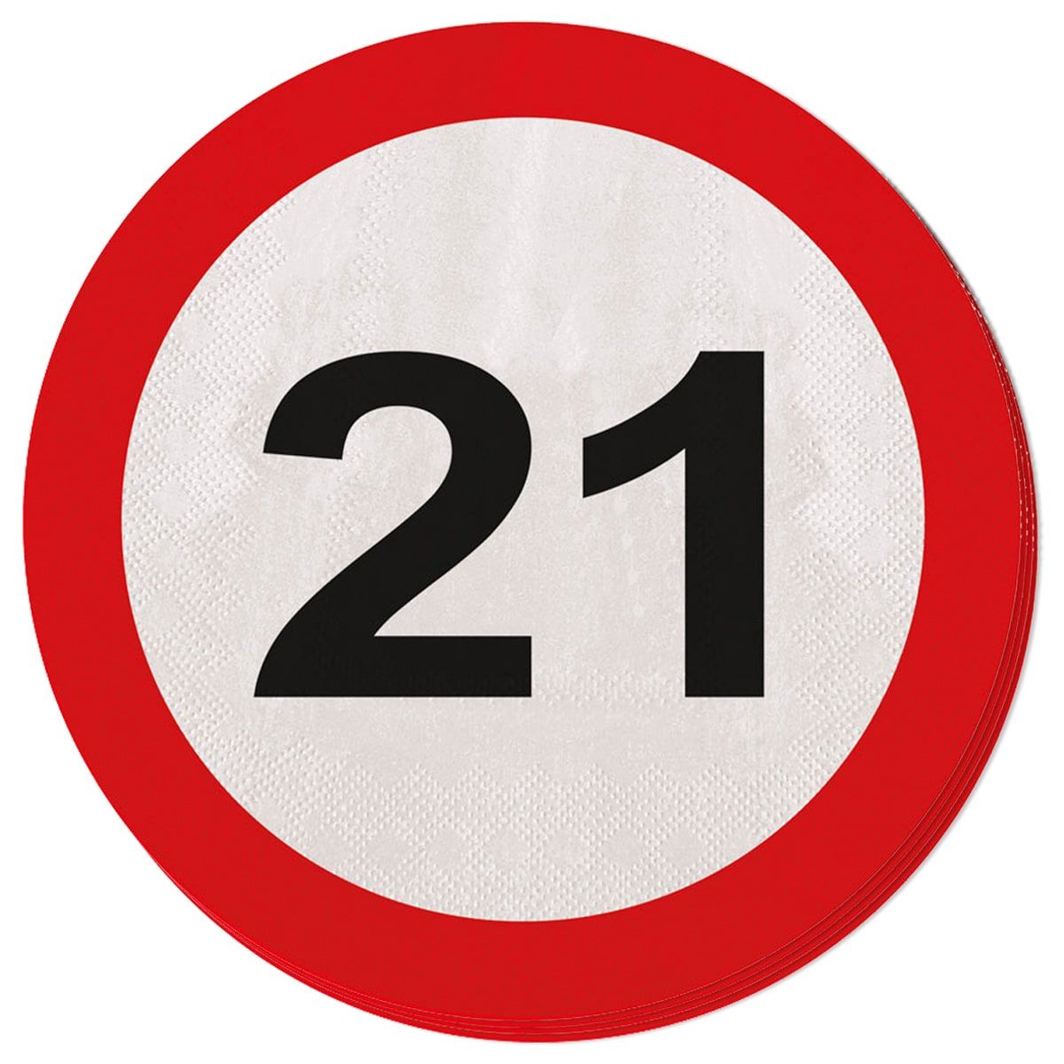 Verkeersbord Verjaardag 21 Jaar Servetten 20 Stuks