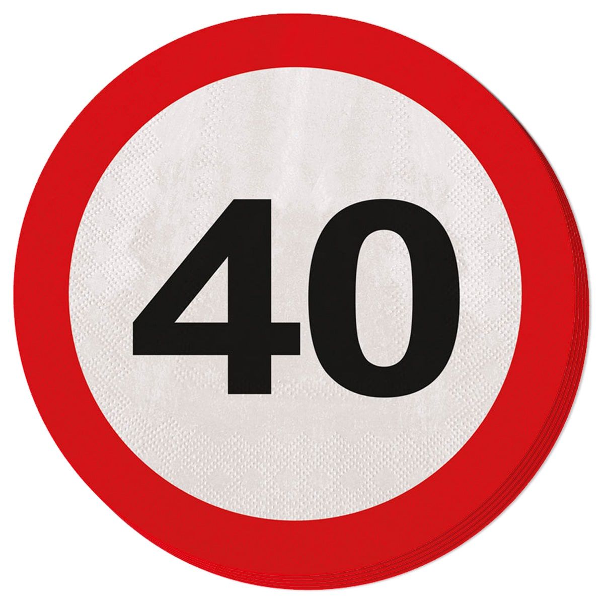 Verkeersbord Verjaardag 40 Jaar Servetten 20 Stuks