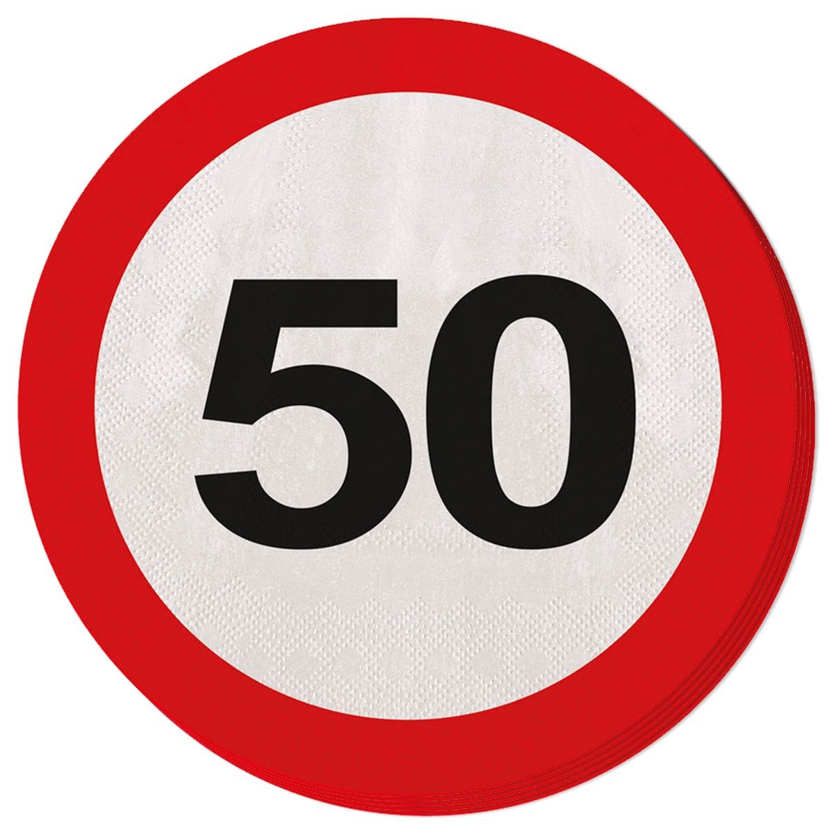 Verkeersbord Verjaardag 50 Jaar Servetten 20 Stuks